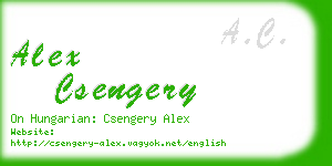 alex csengery business card